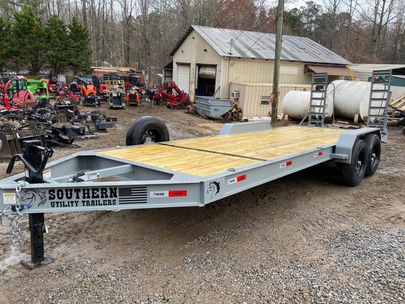 2024 Southern Utility Trailers 7x22 14k Equipment Trailer Fold Up Ramps