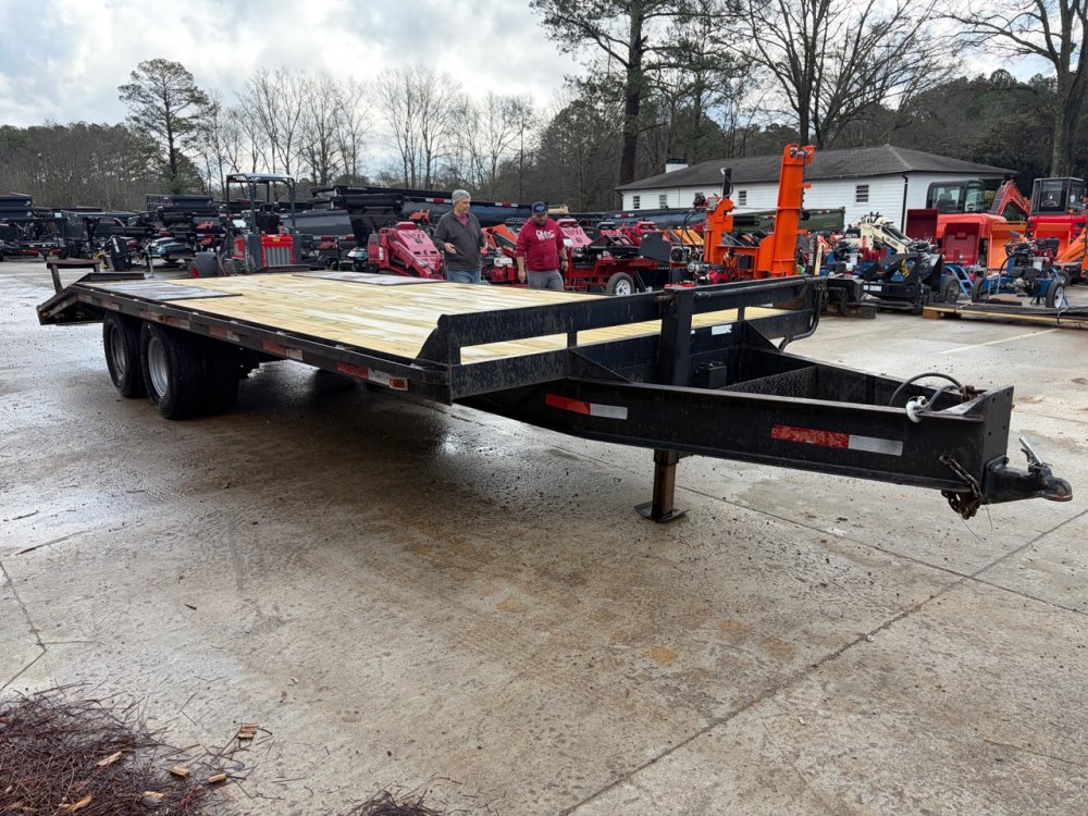 1996 Womack USED 8.5x25 25K Dual Tandem Pintle Tag-Along Deckover - Rewired, New Deck & Brakes