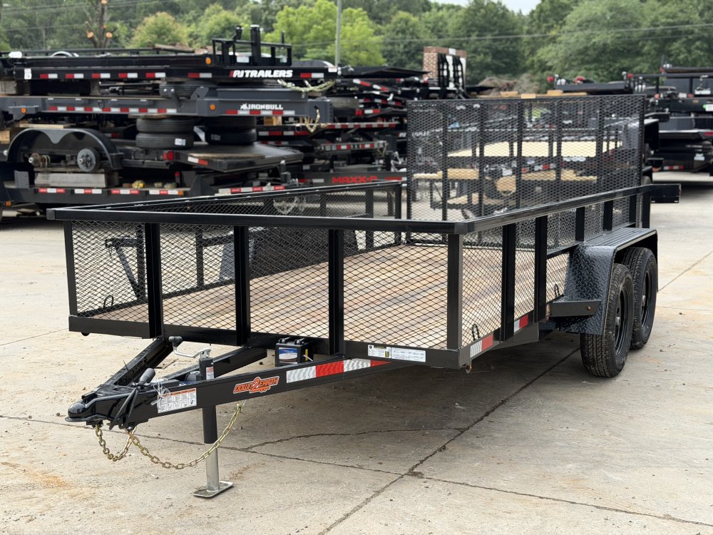 2026 Down To Earth Trailers 7x14 7000 lb 7K 2ft Mesh Sides Tandem Axle