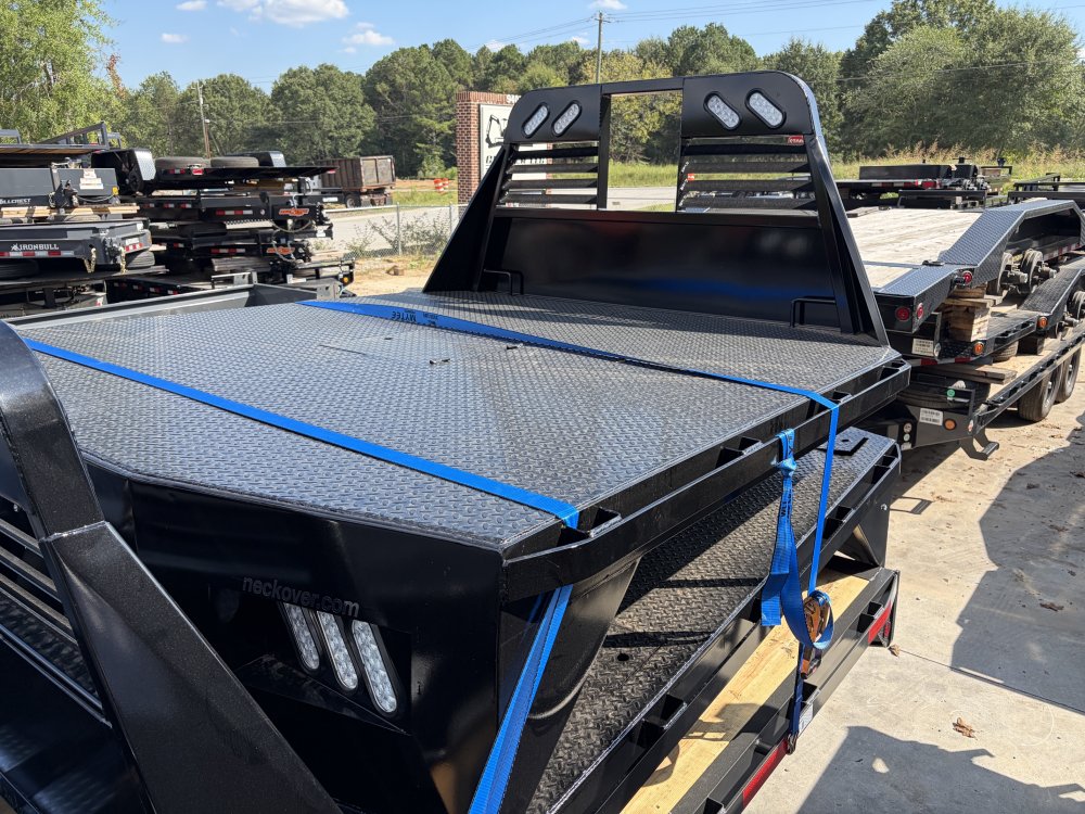 2027 Neckover Cab & Chassis Platform Truck Bed - 60" Cab-to-Axle, 34" Runners, Hitch Box with Lid & 30K Gooseneck Ball