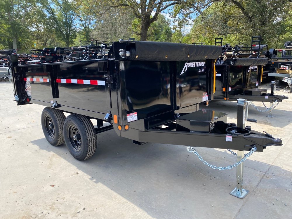 2026 Homesteader Trailers 6x10 10K Dump Trailer - 2' Sides, Curbside Gate, Barn/Spread Gate, Tarp