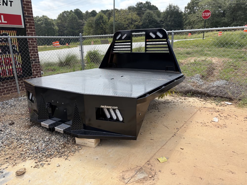 2027 Neckover 2027 Neckover Dually Platform Truck Bed - Hitch Box with Lid, 30K Gooseneck Ball, Rub Rail & Stake Pockets flatbed truck beds for sale — photo 3 of 7 | Prime Trail Trailers