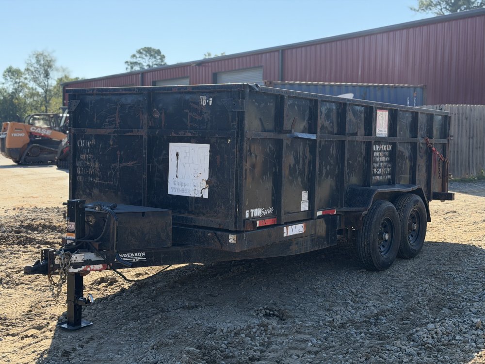 USED 2008 Anderson 7X16 14K Dump Trailer with 3' Sides