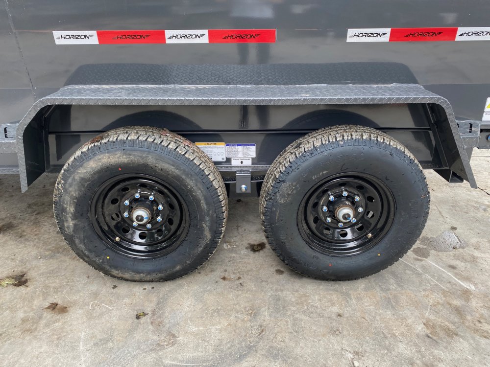 2026-Horizon-7x16-Gooseneck-14K-Dump-Trailer-42"-Sides,-8"-I-Beam,-Scissor-Hoist,-Ramps,-Ash-Gray-D1