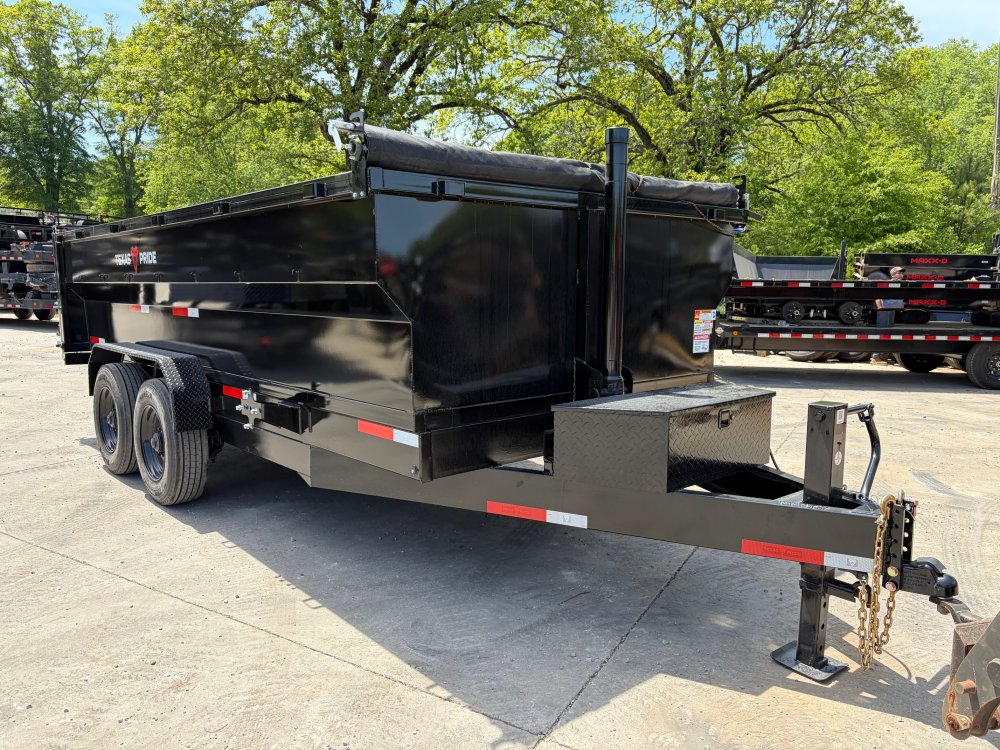2026 Texas Pride 7x16 Dump Trailer 20K GVWR - Telescopic Lift, 3' Sides, 7 Gauge Floor, 8" Channel, 