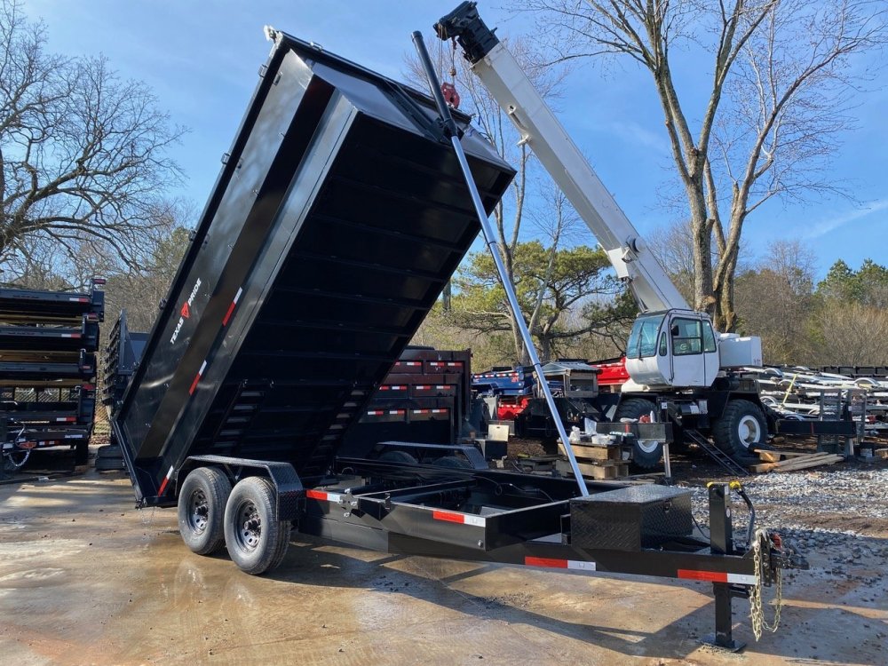 2026 Texas Pride 7x16 4ft 16K Dump Trailer - TELE Hoist, 7-Gauge Floor, 6" Channel Frame, 12K Jack