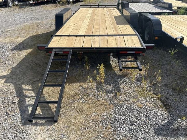 2026-Down-To-Earth-Trailers-7x16-10k-Wood-Deck-Car-hauler-w/-Slide-out-Ramps-C10K716D