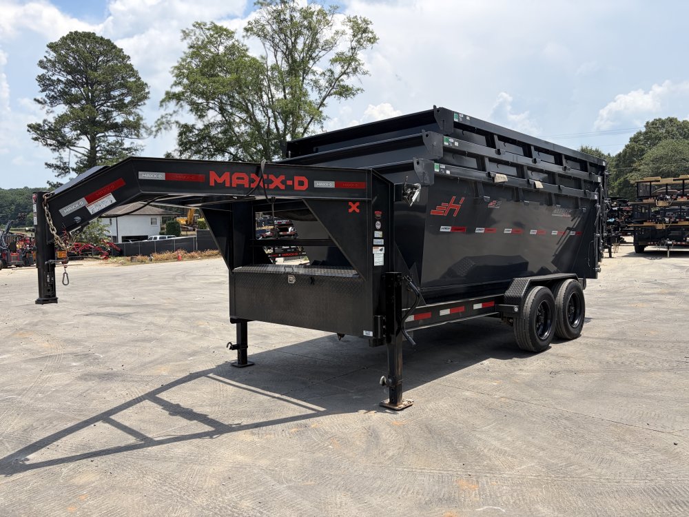2021 MAXXD Trailers USED 2021 MAXX-D ROX 7X14 16K Gooseneck Roll Off Trailer with 3 New Bins