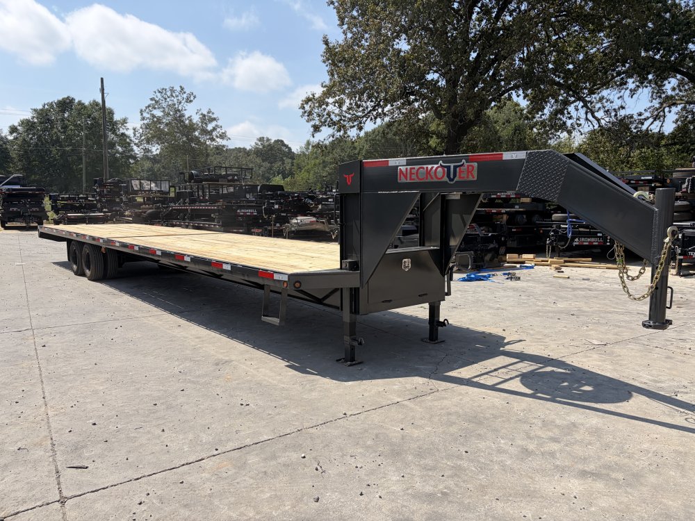 2026 Neckover 2026 Neckover 40' x 102" Dual Wheel Gooseneck Flat Deck - 20K GVWR, 14-Ply Tires, Stra