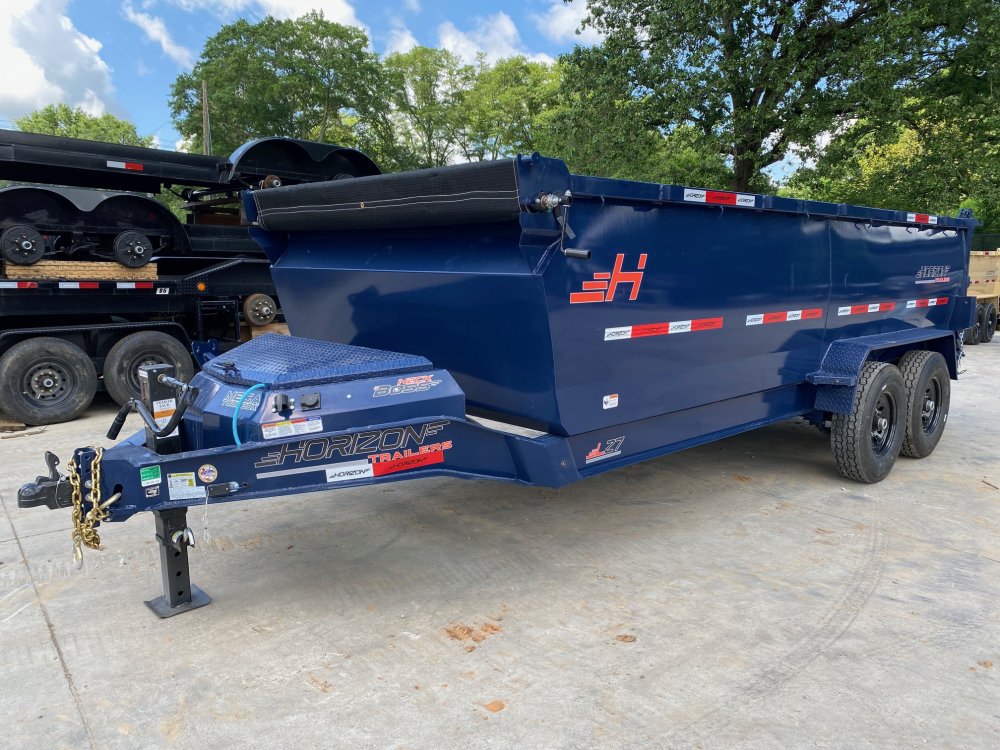 2025 Horizon 7x16 4' 14k Dump Trailer Navy Blue