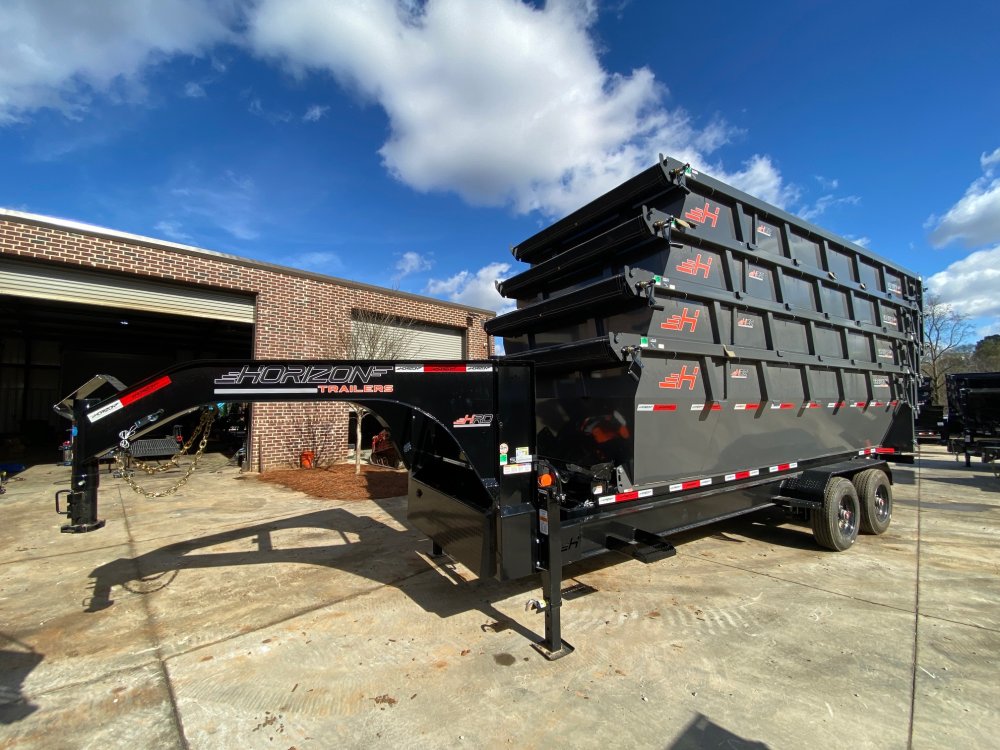 2026 Horizon HRD Gooseneck 7X20 20K Roll Off Trailer w/ FOUR CANS - Telescopic, 18 PLY Tires