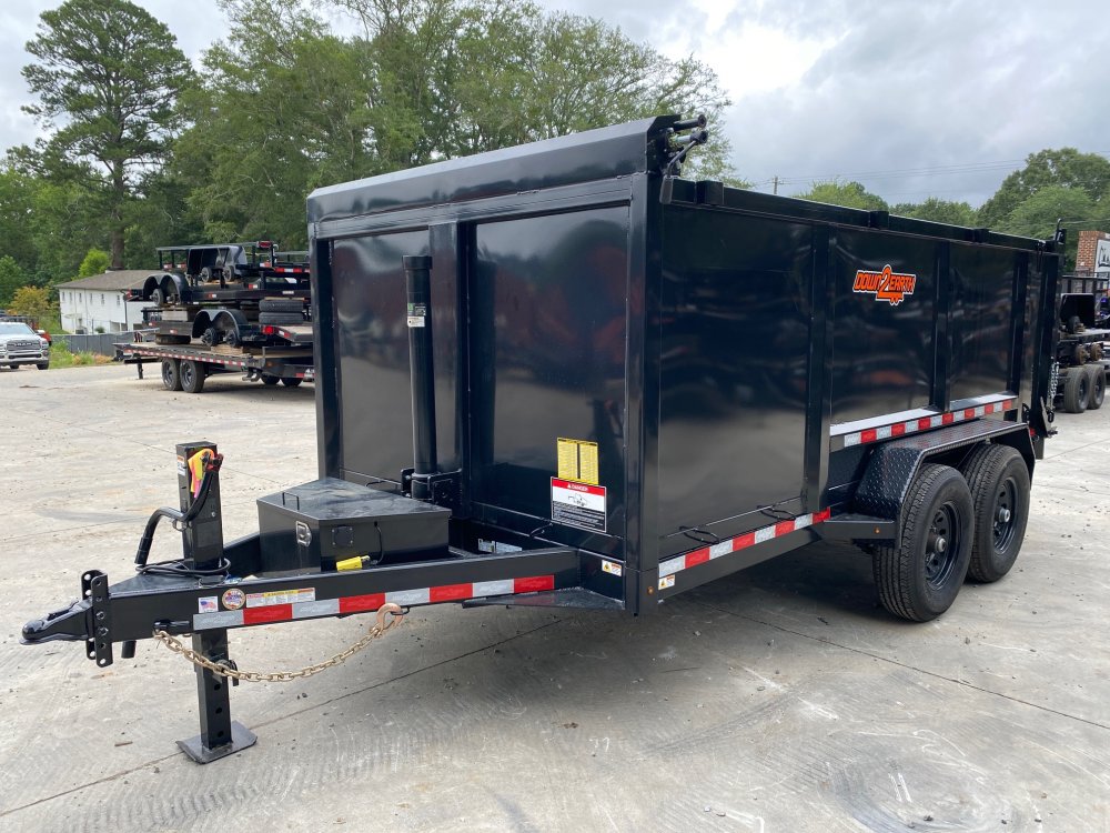 2025 Down To Earth Trailers 7x14 14K Dump Trailer - 4' Sides, TELE Hoist, Barn/Spread Gate, 12K Jack