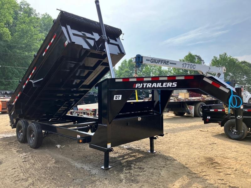 2024-PJ-Trailers-7x16-16K-3ft-Gooseneck-Barn-Door-Spread-Gate-Dump-D16K7163TGP