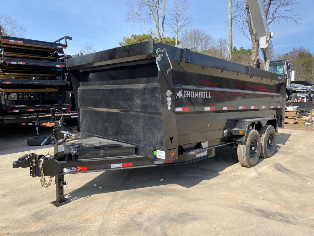 2026 Iron Bull DTB 7x16 14K Heavy-Duty Dump Trailer - 4' Sides, 7-Gauge Floor, Dual 6" I-Beam, Sciss