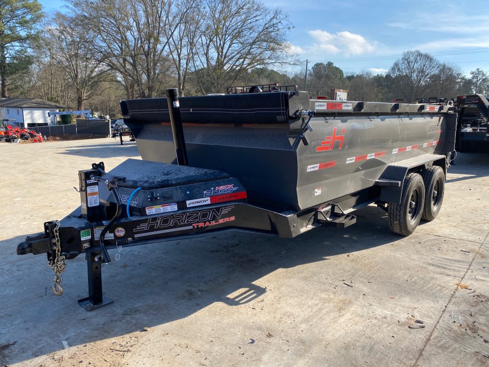 2026 Horizon HZ7 7x14 14K Heavy-Duty Dump Trailer - 3' Sides, TELE Hoist, 7-Gauge Floor, 8" I-Beam