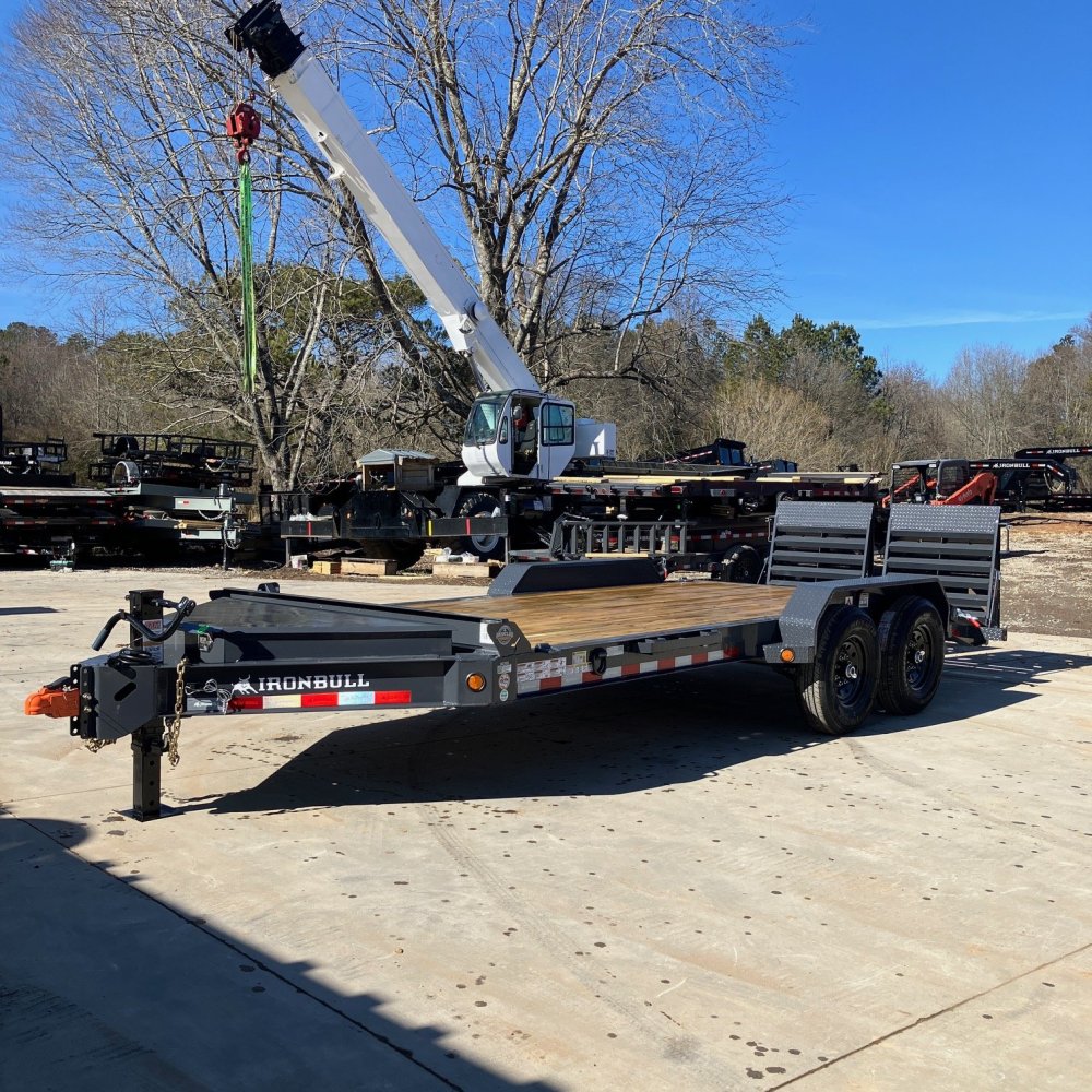 2026 Iron Bull EWB 7x18 14k 7 Ton HD I-Beam Equipment Trailer Ramps