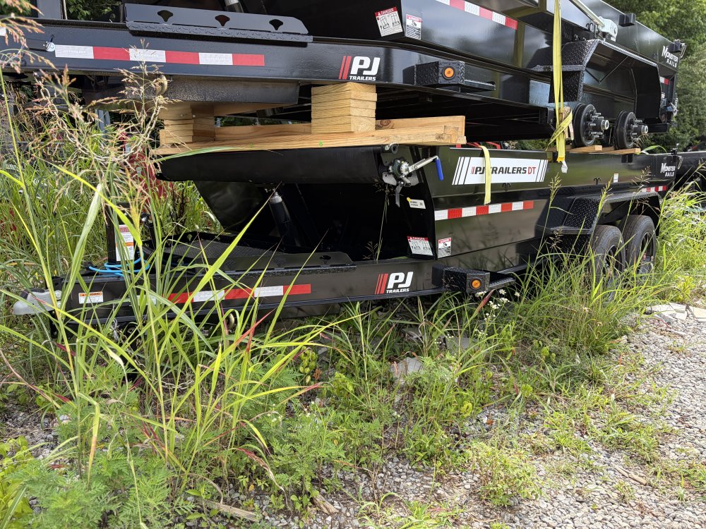 2027 PJ Trailers 2027 PJ DT1 7x16 Dump Trailer 15.6K GVWR - 17.5" Wheels, H-Rated Tires, 2' Sides, M