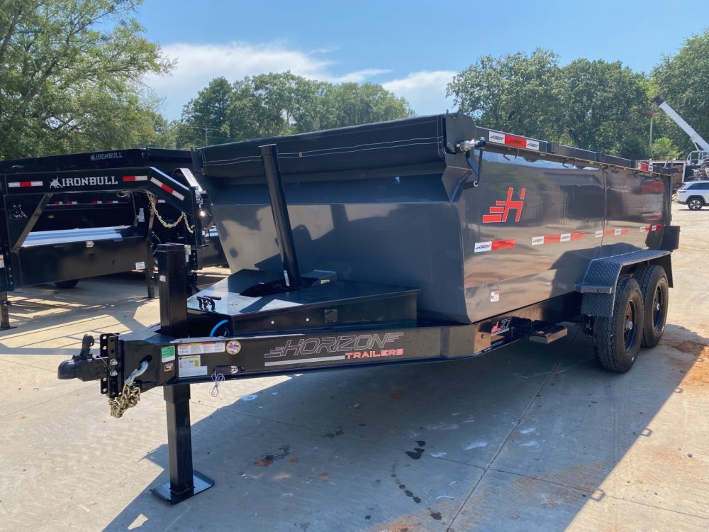 2026 Horizon LZ7 7x14 14K Dump Trailer - 42" Sides, 8" I-Beam, Barn/Spread Gate, TELE Hoist