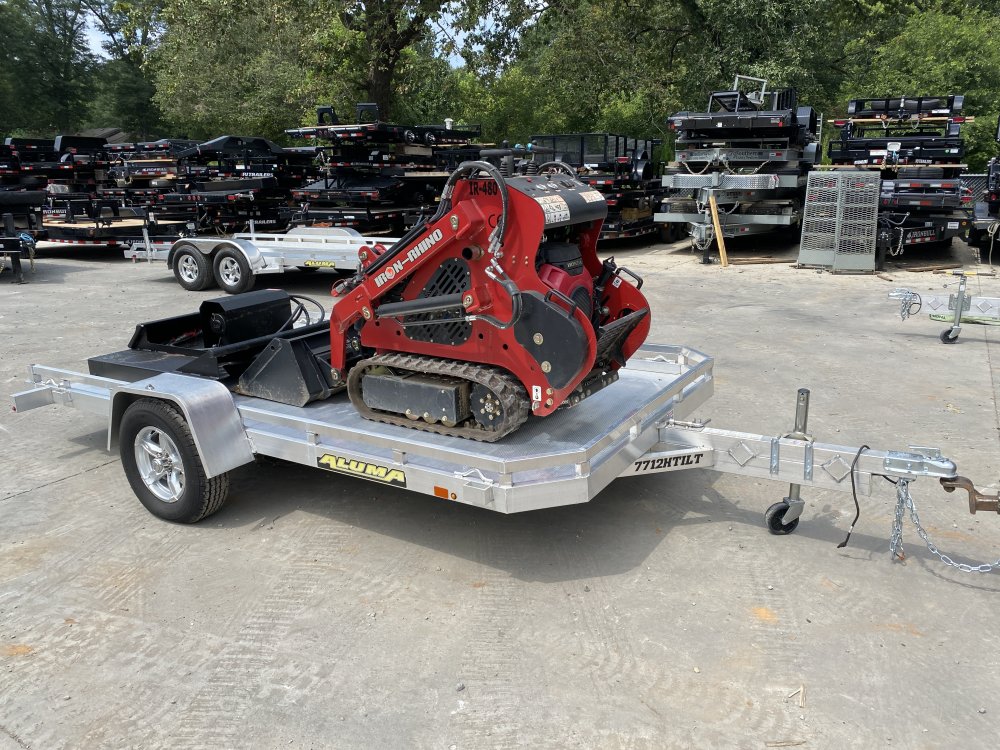 2022 Aluma USED IR480 Mini Skid Steer + Brush Mower + ALUMA 7712 Tilt Trailer