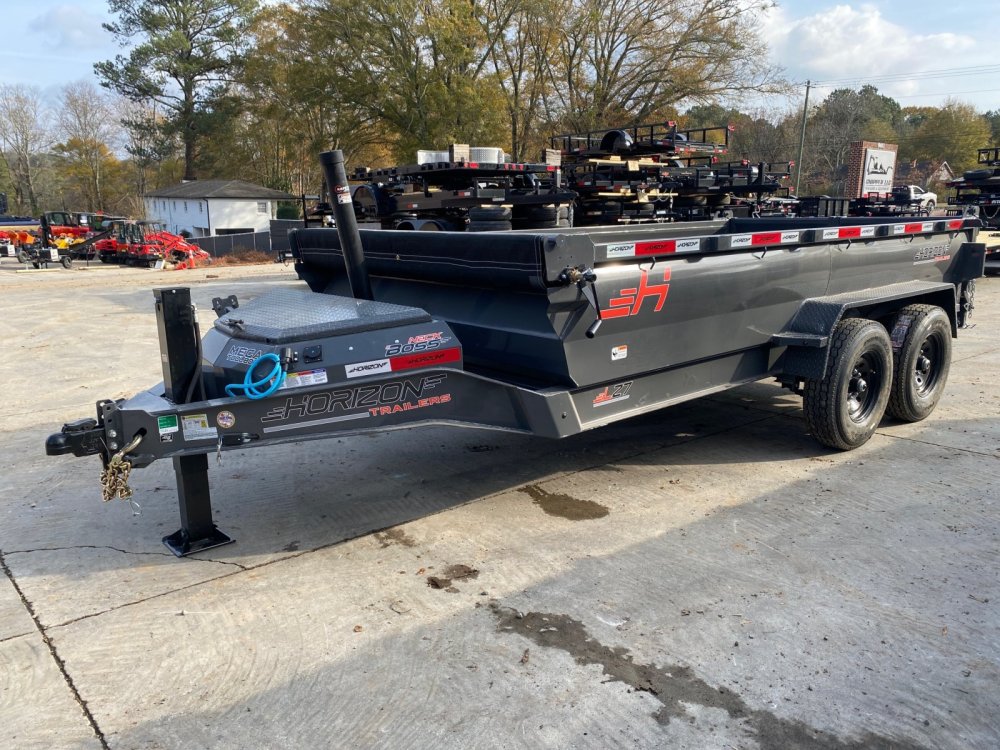 2026 Horizon LZ7 7x14 14K Dump Trailer - TELE Hoist, Hydraulic Jack, 9-Gauge Floor (Ash Grey)