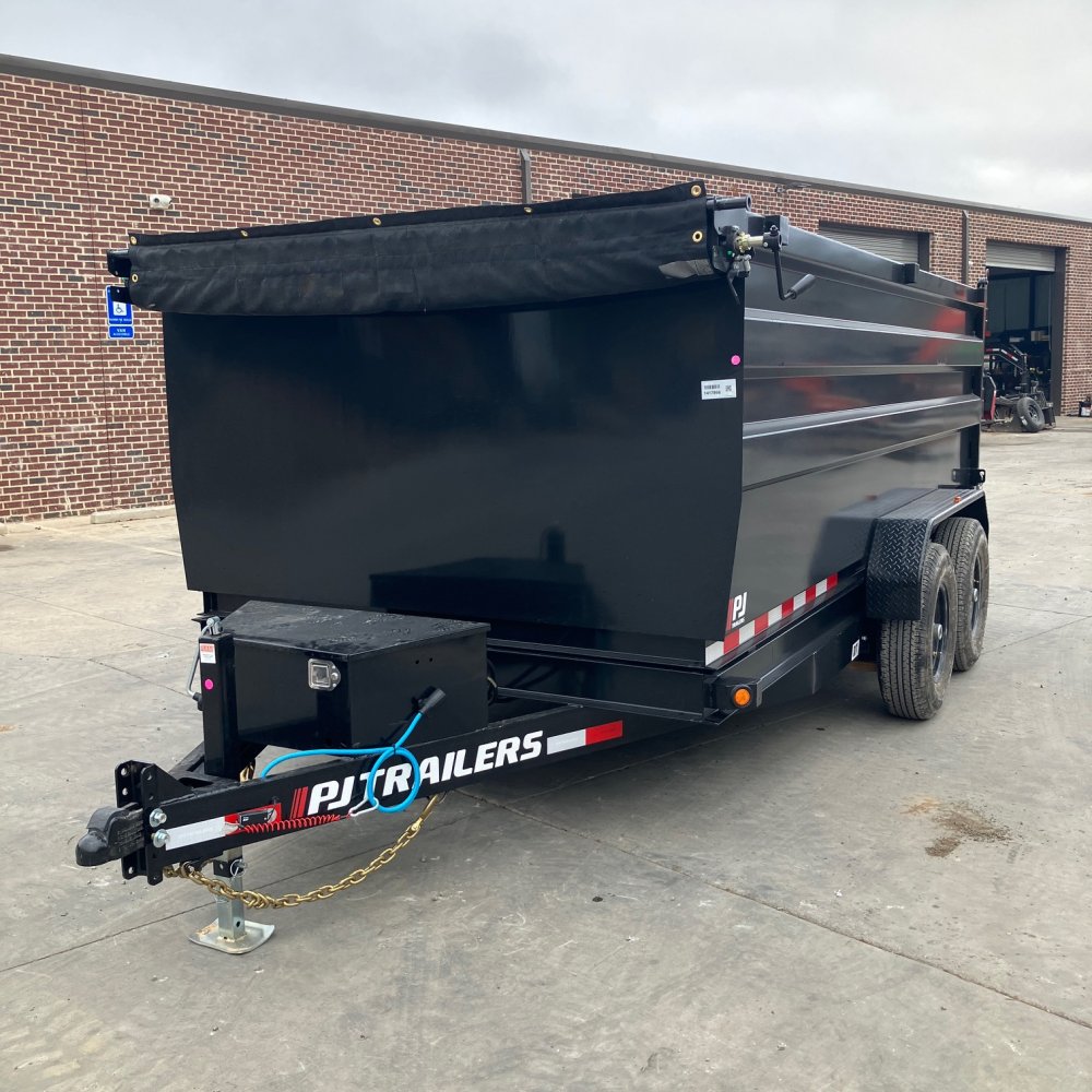 2026-PJ-Trailers-7x14-4ft-14k-Barn-Door-Spread-Gate-6"-Channel-D14K7144CP