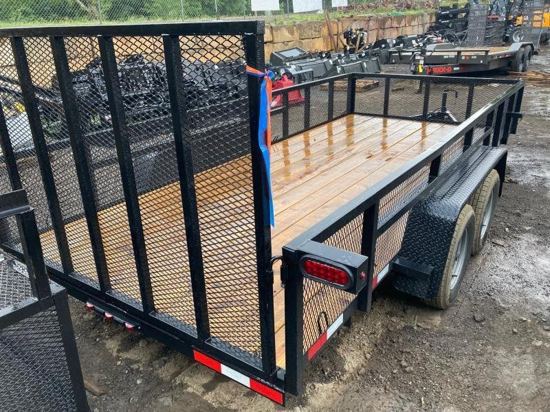 2026-Down-To-Earth-Trailers-7x16-Tandem-Axle-Utility-Trailer-Reinforced-Gate-&-Dexter-Axles-U7k716MD
