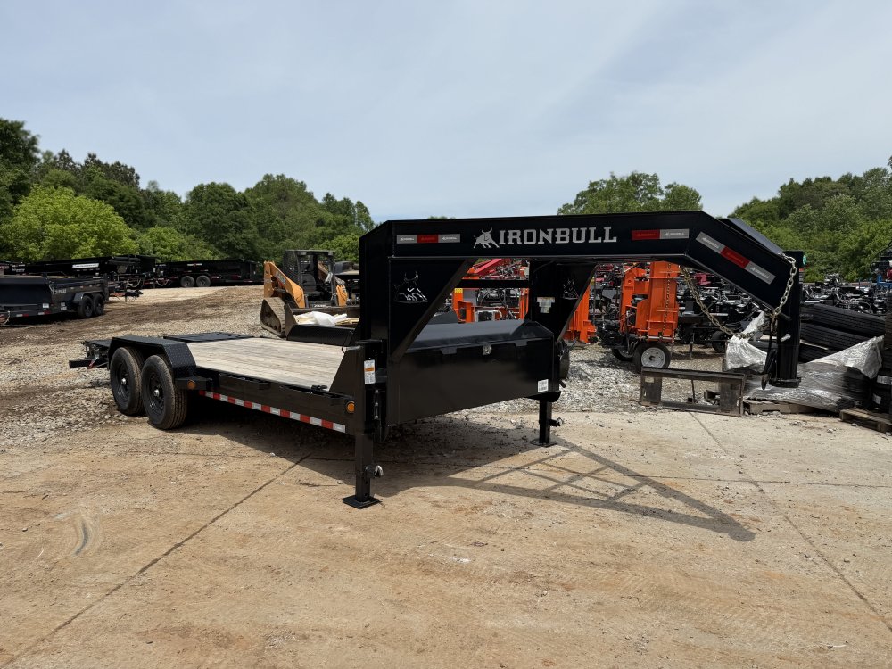 2026 Iron Bull ETG 7x20 14k Gooseneck Equipment Trailer Rampage Ramps
