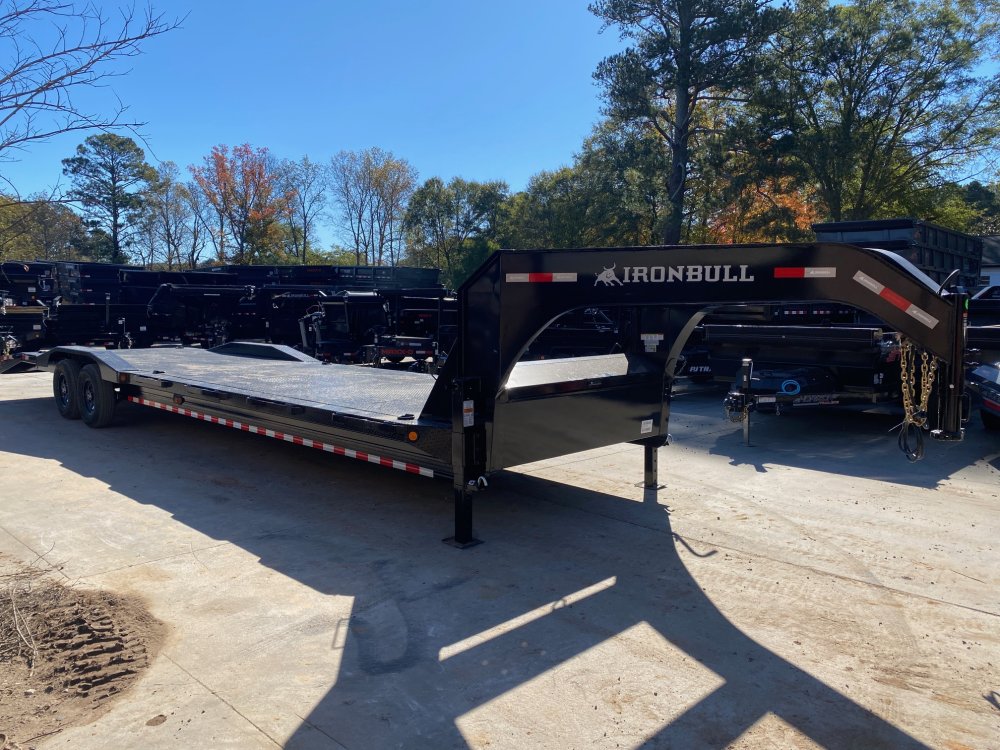 2026-Iron-Bull-Trailers-8.5x34-14K-Gooseneck-Low-Profile-Equipment-Trailer-Steel-Deck-&-Drive-Over-F