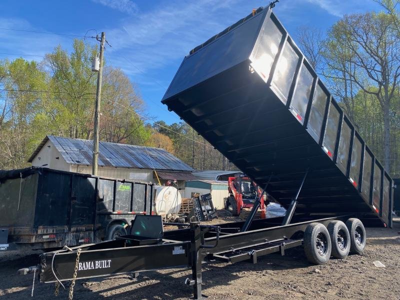 2025 Bama Built 8x20 21K 4ft Tag Along Tri-Axle Dump Trailer