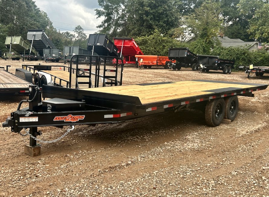 2026 Down To Earth Trailers 8x22 14k 7 ton Hydraulic Tilt Wood Deck Deckover Trailer