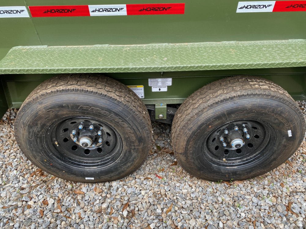 2026-Horizon-7x14-14K-Dump-Trailer-42"-Sides,-Scissor-Lift,-9GA-Floor,-Rear-Jack-Stands,-Military-Gr