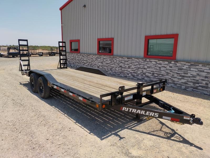 2023-PJ-Trailers-8.5x20-14k-Drive-Over-Fender-Steel-Floor-Fold-up-Ramps-E14K820P