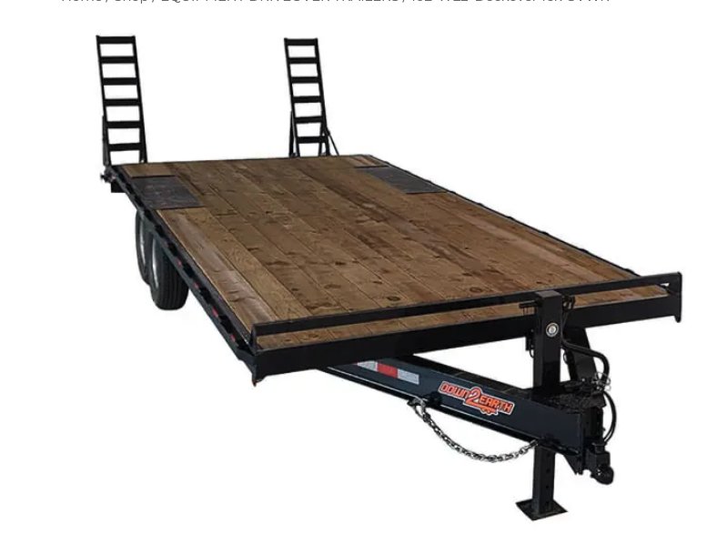 2023 Down To Earth Trailers 8x20 17.5K Heavy-Duty Deckover Flatbed - 16-Ply Tires, Fold-Up Ramps