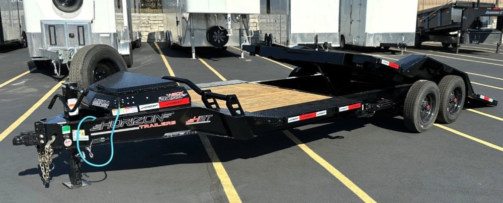 2027 Horizon HET 7x24 Gravity Tilt Equipment Trailer 21K GVWR - 10K Super Singles, 16' Tilt Deck, Drive-Over Fenders