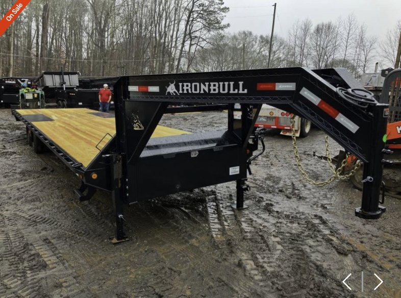 2024 Iron Bull Iron Bull FDG 8.5x32 Gooseneck Deckover Equipment Trailer 14K GVWR - 10" I-Beam, Stra