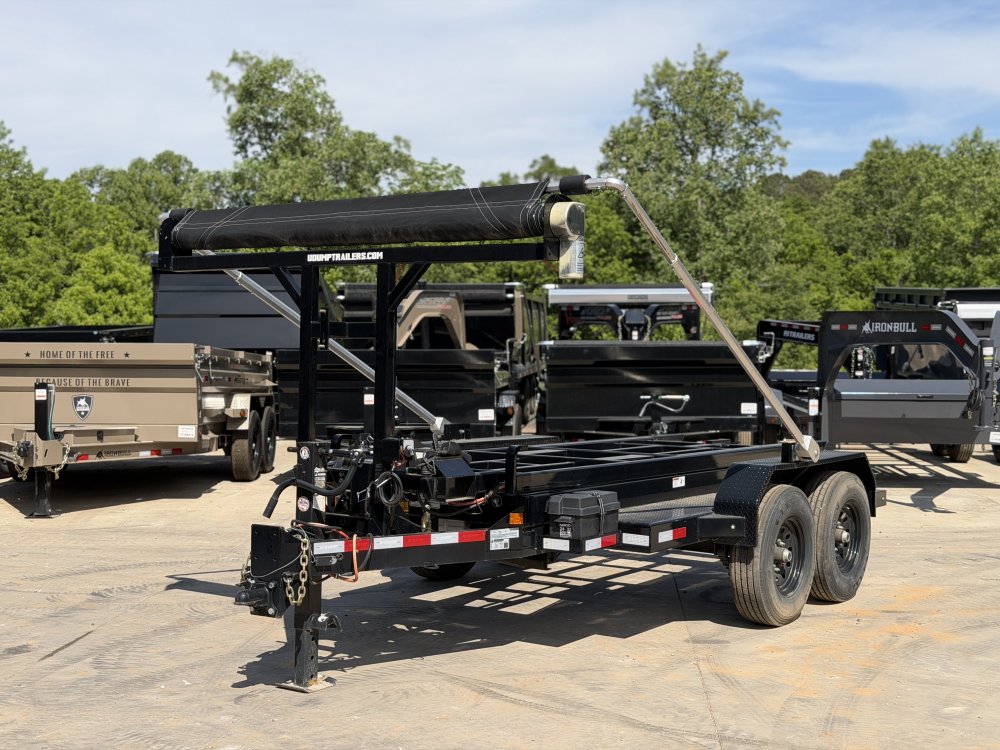 2024 U-Dump ROBP 7x12 Bumper Pull 14k 7k Axles Roll Off Trailer - Auto Tarp