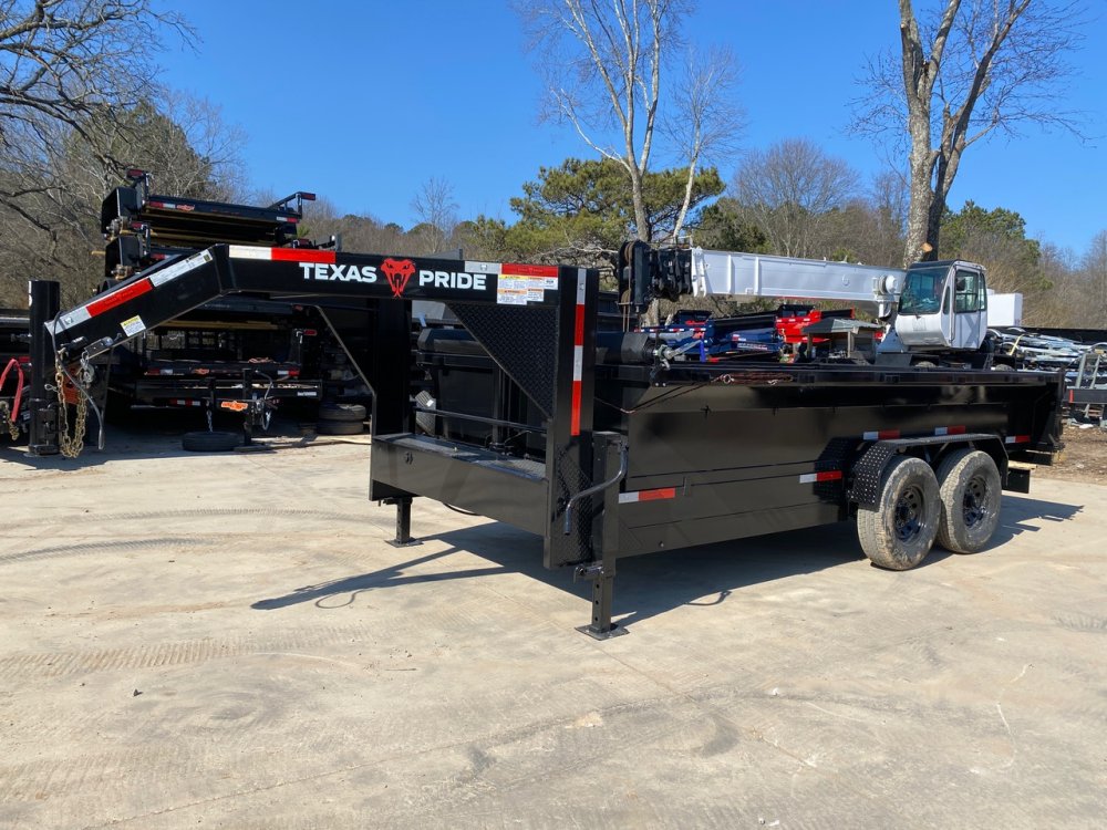2026 Texas Pride 7x16 16K 2ft Gooseneck Dump Trailer - TELE Hoist (trunnion mount), 7-Gauge Floor, F