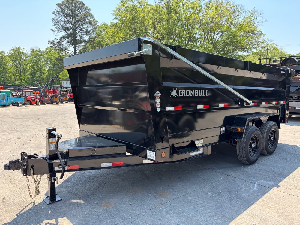2026 Iron Bull DTB 7x16 Dump Trailer 14K GVWR - 4' Sides, 7 Gauge Floor, Dual 6" I-Beam, Scissor Hoi