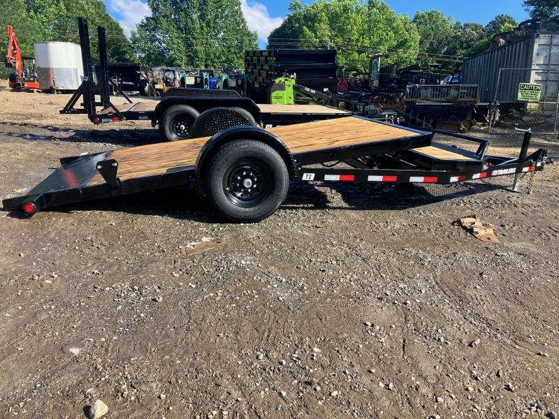 2026 PJ Trailers T1 7x16 Manual Tilt Trailer - 7K Single Axle, Gravity Tilt, Hydraulic Dampener