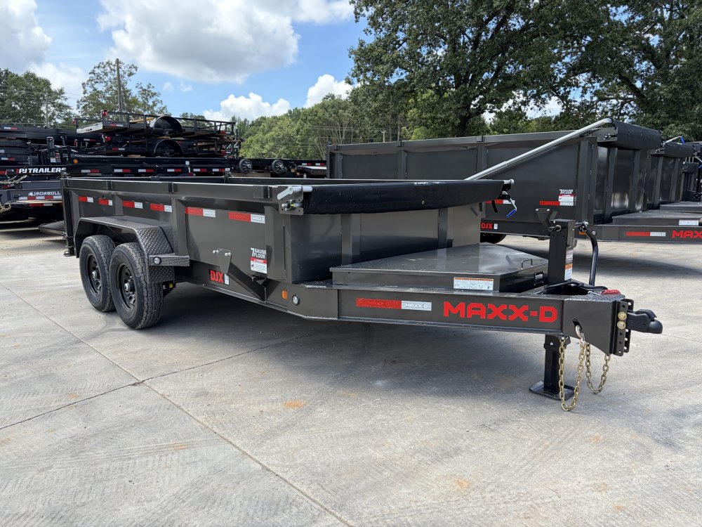 2027 MAXX-D DJB 83" 14K HD I-Beam Dump Trailer - 2' Sides, 7-Gauge Floor, Tarp & Wireless Remote