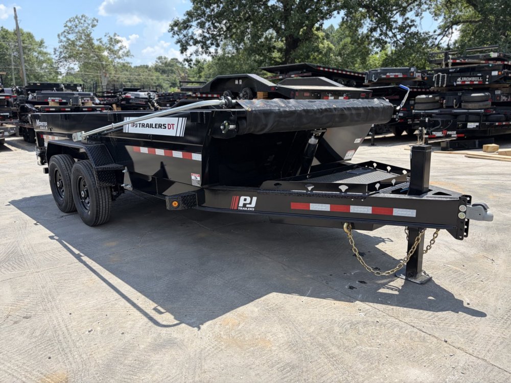2027 PJ DT1 Voyager Series 7x16 Dump Trailer 15.6K GVWR - 2' Sides, 7 Gauge Floor, Monster Rails, Barn Doors, Slide-In Ramps