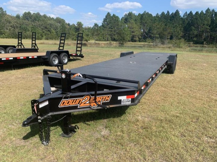 2026 Down To Earth Trailers 7x36 14K 2-Car Hauler - Steel Deck, Dexter Axles, Slide-Out Ramps