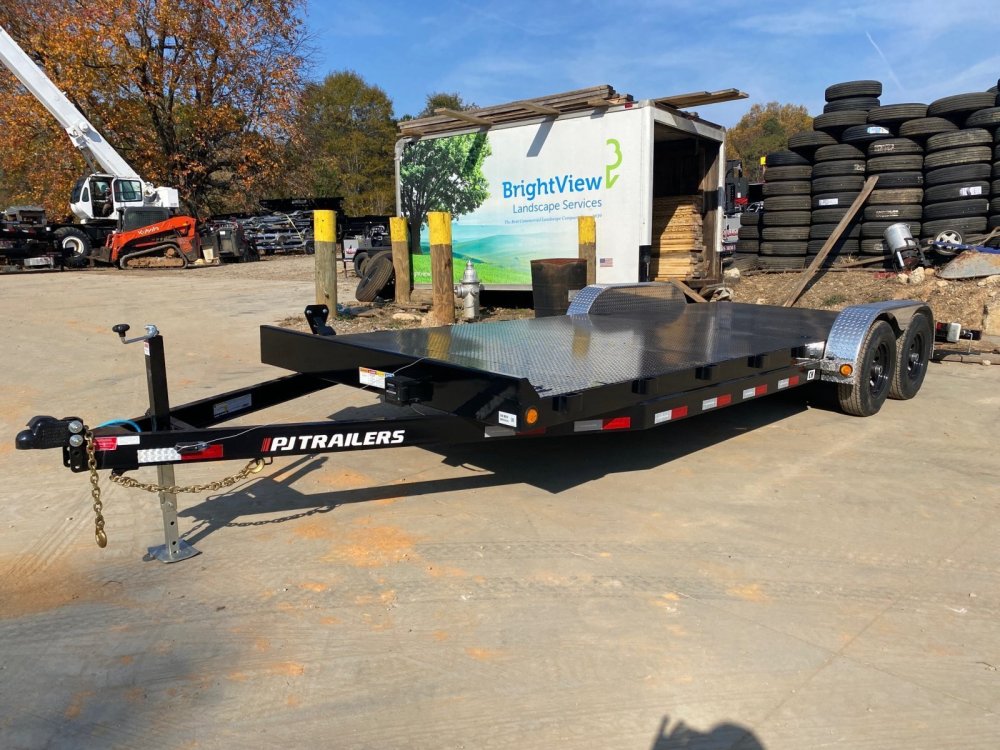 2027 PJ Trailers CH 7x22 10K Car / Equipment Trailer Slide Out Ramps Dovetail