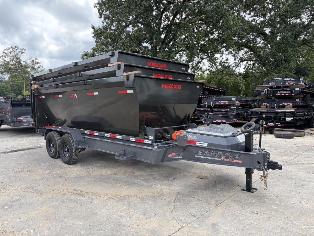 2026 Horizon 2026 Horizon RDZ 7x16 Roll-Off Trailer 14K GVWR - Ash Grey, Wireless Winch, Scissor Hoi