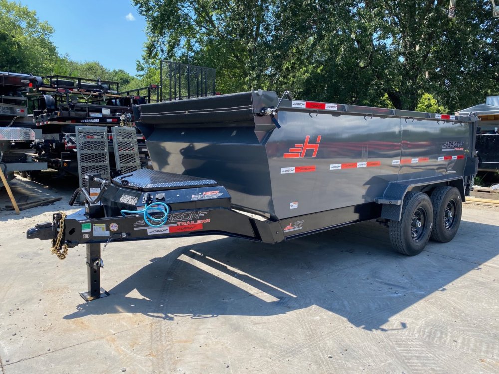 2025 Horizon 7x14 14K Dump Trailer - 42" Sides, 8" I-Beam, Barn/Spread Gate, Scissor Hoist