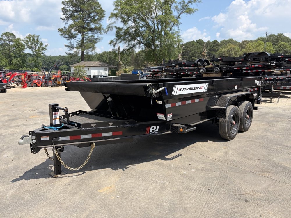 2027 PJ Trailers 2027 PJ DT1 7x16 Dump Trailer 15.6K GVWR - 17.5" Wheels, H-Rated Tires, 2' Sides, M