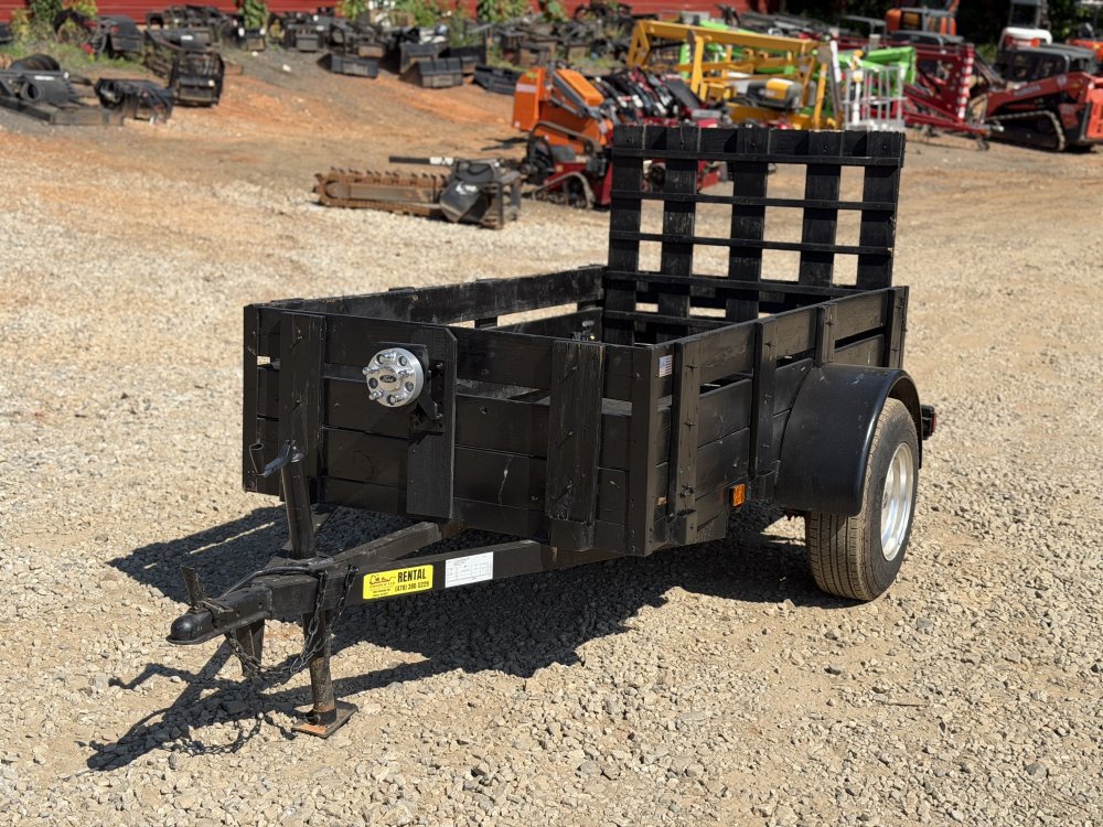 2000 RENTAL 4x8 3K Utility Trailer Black Wood