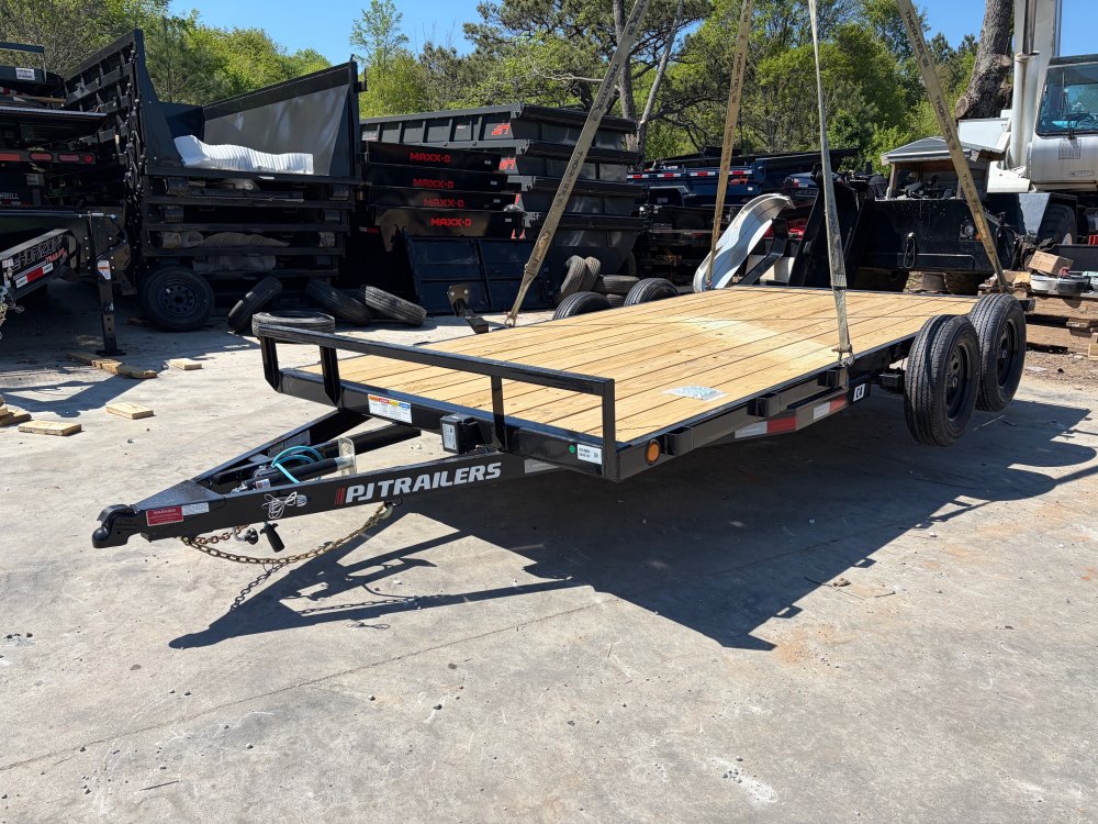 2026 PJ Trailers C4 7x16 Car Hauler Trailer 7K GVWR - 4" Channel Frame, Slide Out Ramps, 2' Dovetail