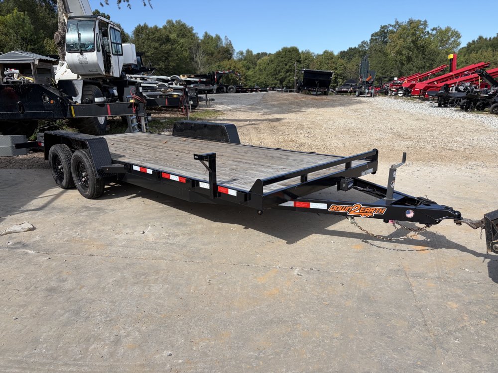 2026 Down To Earth Trailers 7x20 7K Car Hauler - 5" Channel Frame, Slide-Out Ramps, 2' Dovetail