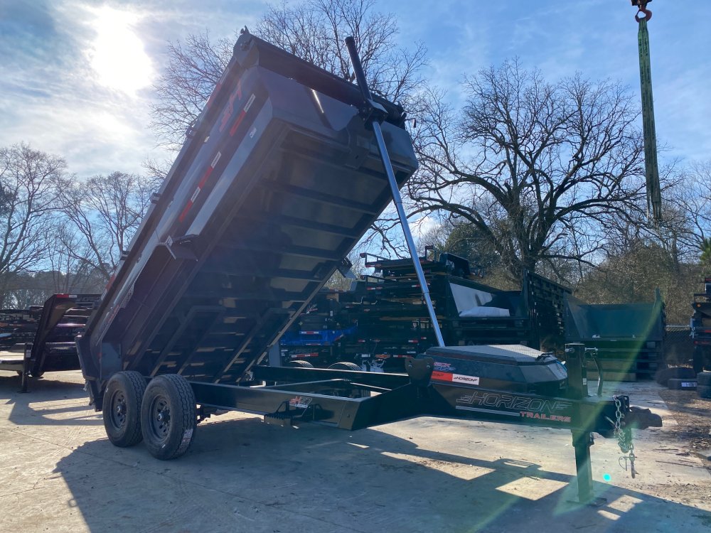 2026-Horizon-7x14-14K-Heavy-Duty-Dump-Trailer-3'-Sides,-TELE-Hoist,-7-Gauge-Floor,-8"-I-Beam-HZ7-D14